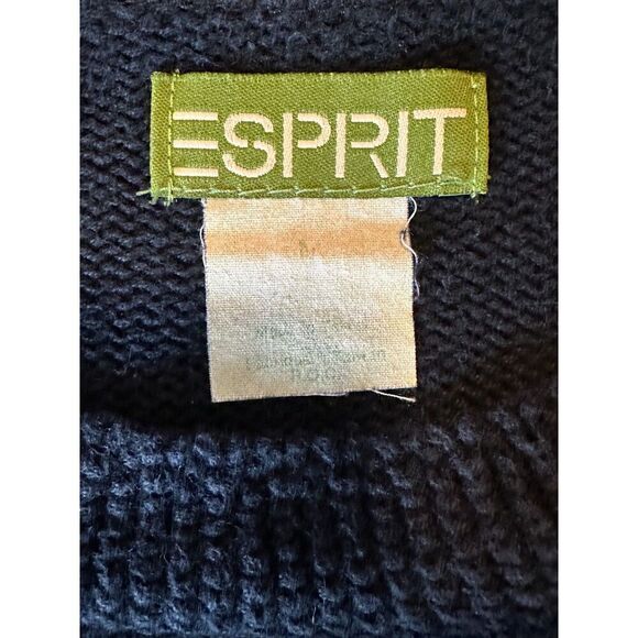 Vintage 80's 90's Blue Cable Esprit Sweater Large - Picture 6 of 8